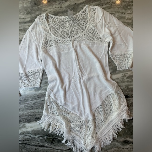 BECCA By Rebecca Virtue White Swim Cover-Up Womens Size Small - Picture 3 of 5